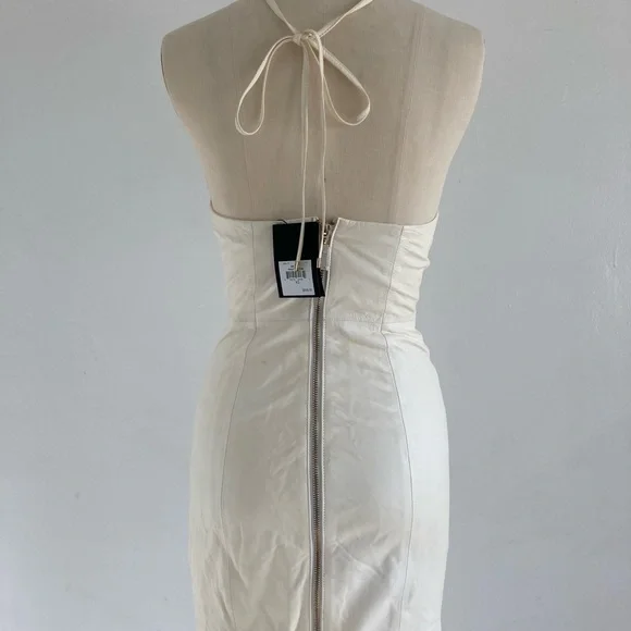 BIRD BY JUICY COUTURE LEATHER HALTER DRESS - Picture 4 of 15